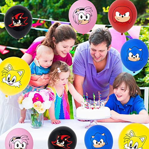 35 Piezas Sonic The Hedgehog Globos de látex ZSWQ-Decoración para Fiestas de Cumpleaños Sonic The Hedgehog Fiestas Decoración Sonic Globos para Niños Fiestas de Cumpleaños