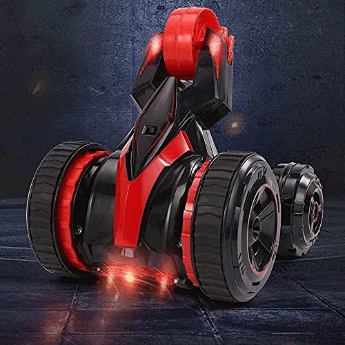 360° Five-Wheel Rotating Stunt RC Vehicle One-Key Deformation Off-Road Remote Control Car Double-Sided Driving with Lights Bigfoot RC Truck (Color : Blue)