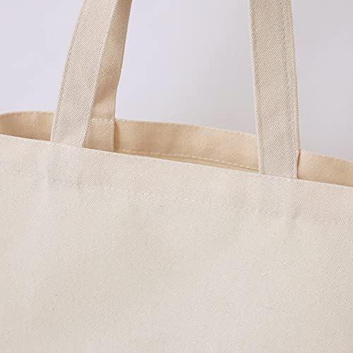 4 Piezas Bolsas de la compra Reutilizables, Bolsas de lona 100% algodón con cremallera, Regalo Tote Bag, Bolsa de Playa, Bolsa de Hombro, Bolsa de Libros