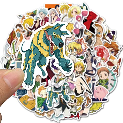 50 unids/Lote Japón Anime The Seven Deadly Sins Pegatinas Impermeables para DIY Laptop Guitar PS4 Skateboard Pegatinas Juguetes para niños