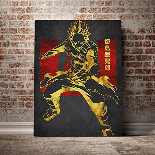 5D diamante pintura bricolaje taladro redondo completo diamante arte completo taladro de cristal de bordado punto de cruz cuadros arte decoración Red Riot My Hero Academia Bnha(30x40) CM