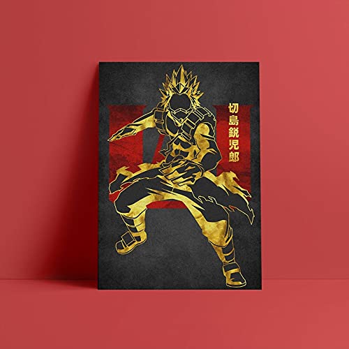 5D diamante pintura bricolaje taladro redondo completo diamante arte completo taladro de cristal de bordado punto de cruz cuadros arte decoración Red Riot My Hero Academia Bnha(30x40) CM