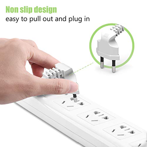 5M Cable de Alimentación EU 2 Enchufe a 90 Grados en el Ángulo Recto IEC C7 Gráfica 8, Aplicable a Samsung,Philips, LG Sonisharp Panasonic LED TV Sky TV, Sky High Tech TV Blanco