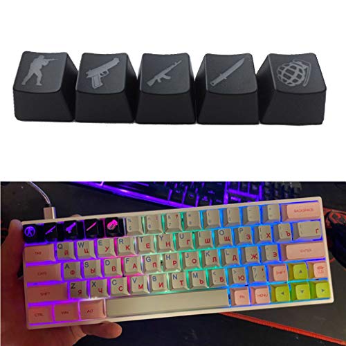 5pcs OEM R4 perfil ABS retroiluminado Keycap Gaming Keycaps Key Button CS GO Keycap