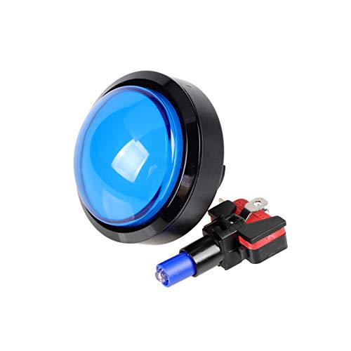 5x 60mm Botones con forma de cúpula iluminados con LED para juegos operados por máquina Arcade Coin (cada color de 1 pieza)