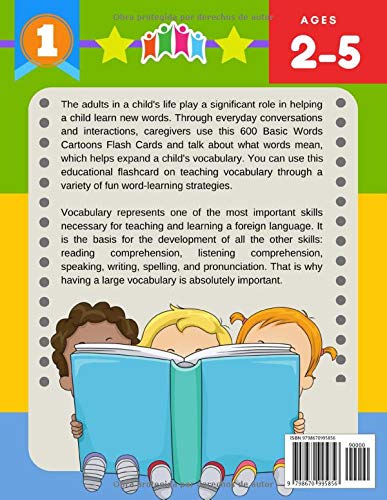 600 Tarjetas para Trabajar el Vocabulario Juegos Educativos de Preguntas Montessori para Niños Español Búlgaro: Easy learning basic words cartoon ... en imágenes para educación infantil