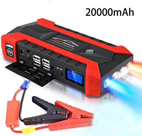 89800mAh Car Battery Jump Starter Pack - Cargadores portátiles de herramientas eléctricas para exteriores Cargador automático de batería para 12V Motocicletas/Barco/RV con abrazaderas, linterna LED