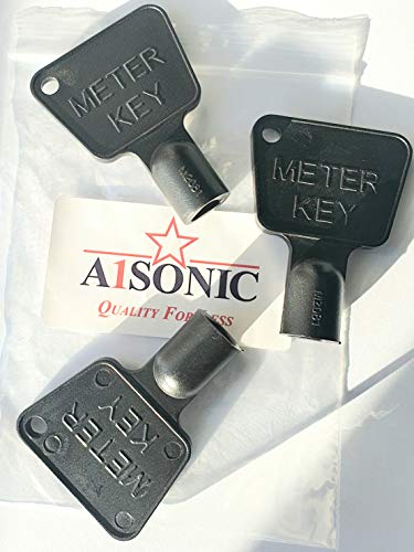 A1SONIC® - Llave triangular para medidor de gas eléctrico, llave de plástico negra (tres)