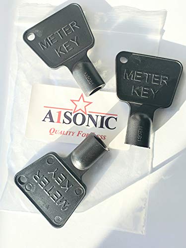 A1SONIC® - Llave triangular para medidor de gas eléctrico, llave de plástico negra (tres)