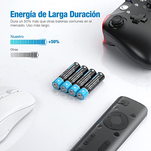 AAA Pilas Alcalinas LR03 Baterías de 10 Años Larga Duración para Linternas, Relojes, Mandos a Distancia, Juguetes-20 Unidades de 1.5V…