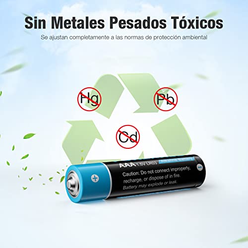 AAA Pilas Alcalinas LR03 Baterías de 10 Años Larga Duración para Linternas, Relojes, Mandos a Distancia, Juguetes-20 Unidades de 1.5V…