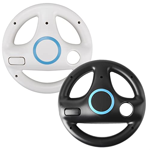AAAALP Volante para controlador 2 unids/lote para controlador de juego remoto Nintend Wii Volante de carreras Juegos para Wii Kart Racing Games Controller (color: Negro)