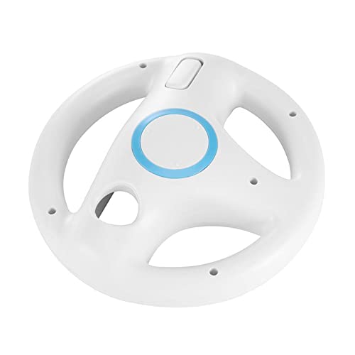 AAAALP Volante para controlador nuevo volante innovador y ergonómico juego de diseño de plástico para Nintend para Wii Mario Kart Racing Games Control remoto (color: blanco)