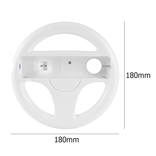 AAAALP Volante para controlador nuevo volante innovador y ergonómico juego de diseño de plástico para Nintend para Wii Mario Kart Racing Games Control remoto (color: blanco)