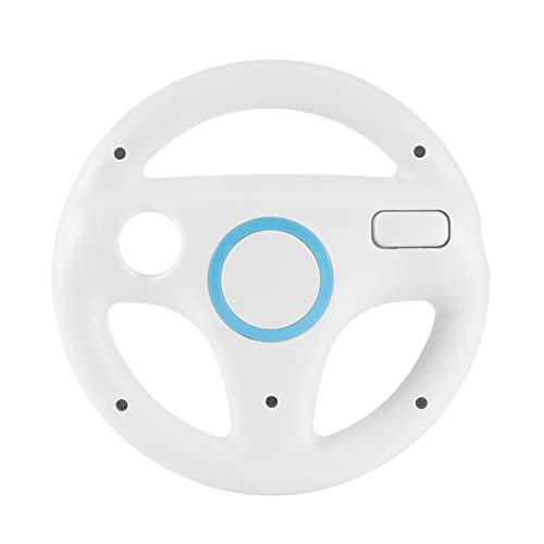 AAAALP Volante para controlador nuevo volante innovador y ergonómico juego de diseño de plástico para Nintend para Wii Mario Kart Racing Games Control remoto (color: blanco)