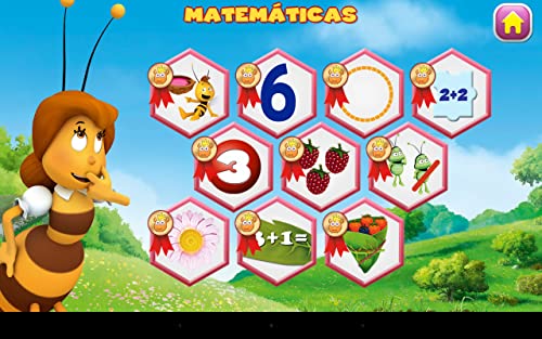 Abeja Maya y La Corona de la Reina, una aventura educativa con más de 25 juegos educativos para niños.