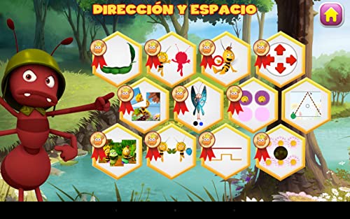Abeja Maya y La Corona de la Reina, una aventura educativa con más de 25 juegos educativos para niños.