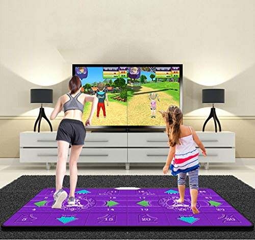 acc Estera de baile de juego iluminada, almohadilla de doble baile estilo arcada juegos de baile somatosensory Gamepad TV Videojuegos Yoga para fiesta de fitness hogar