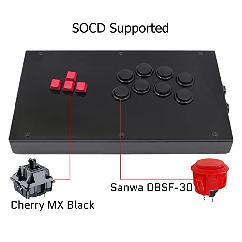 Accesorios de consola de juegos RAC-J800K Botones de teclado Arcade Joystick Fight Stick Stick Fit para PS4 / PS3 / PC Sanwa obsf-30 Cherry Mx Black Palanca de mando ( Color : PS4 PS3 PC Version )