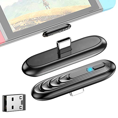 Adaptador Bluetooth para Nintendo Switch/Switch Lite /PS4 /PC, USB Type C Transmisor Audio Bluetooth 5.0, Adaptador Bluetooth de Baja Latencia aptX Mini Bluetooth Jack 3.5mm