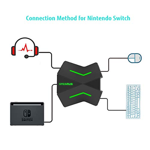 Adaptador de teclado y ratón HYCARUS para Nintendo Switch / Xbox One / PS4 / PS3, adaptador de teclado PS4 y adaptador de teclado Xbox