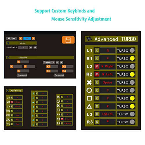 Adaptador de teclado y ratón HYCARUS para Nintendo Switch / Xbox One / PS4 / PS3, adaptador de teclado PS4 y adaptador de teclado Xbox