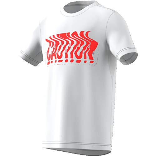 adidas JB OT Run tee Camiseta, Niños, Blanco/Rojsol, 152 (11/12 años)