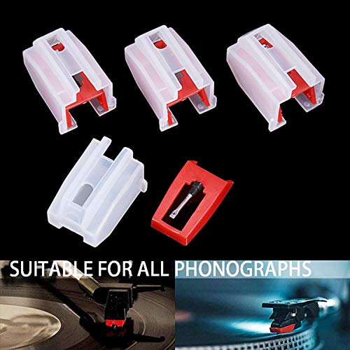 Aguja para Tocadiscos, 4pcs Agujas de Repuesto para Tocadiscos, Funciona con la Mayoría de Crosley, Ion, Jensen, Bush y Teac,Tocadiscos de Vinilo