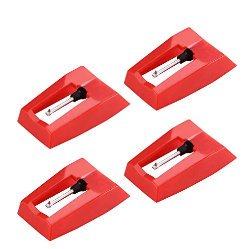 Aguja para Tocadiscos, 4pcs Agujas de Repuesto para Tocadiscos, Funciona con la Mayoría de Crosley, Ion, Jensen, Bush y Teac,Tocadiscos de Vinilo