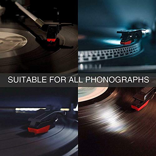 Aguja para Tocadiscos, 4pcs Agujas de Repuesto para Tocadiscos, Funciona con la Mayoría de Crosley, Ion, Jensen, Bush y Teac,Tocadiscos de Vinilo
