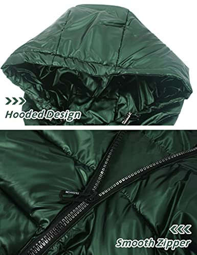 AIEOE Chaqueta de plumón sin mangas chaleco de plumón con capucha para niños abrigos sin mangas para niña niño impermeable cálido verde 9-10 años