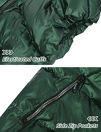 AIEOE Chaqueta de plumón sin mangas chaleco de plumón con capucha para niños abrigos sin mangas para niña niño impermeable cálido verde 9-10 años