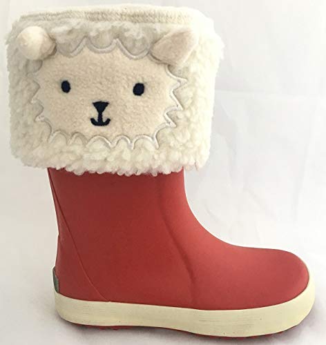 Aigle Lollywarm Fun - Calcetines de forro polar para botas, diseño de oveja, crudo, 23
