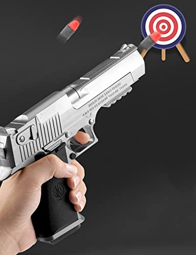 AIITLLYNA Pistola de Juguete,Pistola para Niños,Pistola de Juguete de Bala Suave,Pistola para Niños con Balas de Espuma,Juguetes y Regalos de Cumpleaños para Niños y Niñas(Plata & Negro )