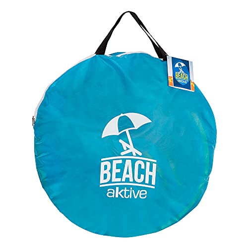 Aktive 62164 - Tienda de playa, Tienda Pop Up, Tienda playa bebé UV 50, 100x130x105 cm, capacidad 2 personas, color multicolor, con bolsa de transporte, 4 piquetas