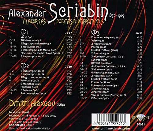 Alexandre Scriabine : Mazurkas, poèmes et impromptus. Alexeev.