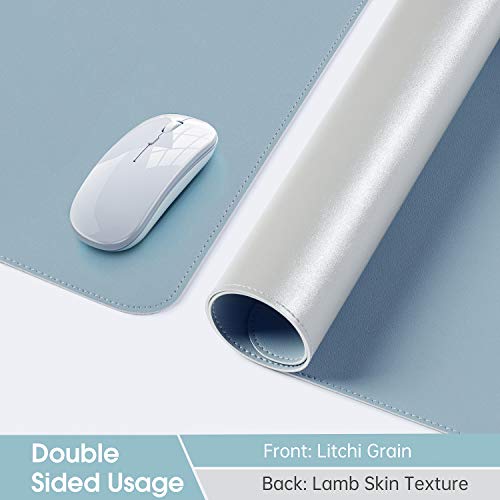 Alfombrilla de Escritorio de Doble Cara EMINTA Ultra Delgada y Resistente al Agua de Piel Sintética Para Escritorio, Blotter Protector, Alfombrilla de Escritura Para Oficina o Hogar