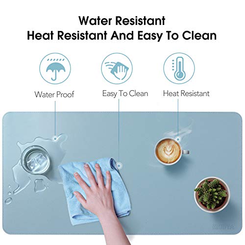 Alfombrilla de Escritorio de Doble Cara EMINTA Ultra Delgada y Resistente al Agua de Piel Sintética Para Escritorio, Blotter Protector, Alfombrilla de Escritura Para Oficina o Hogar