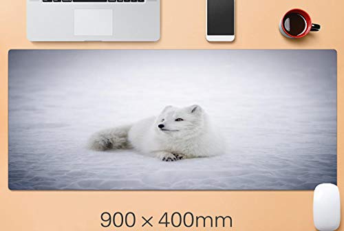 alfombrilla de ratón teclado White Arctic fox Super game mouse pad xxl teclado pad escritorio pad antideslizante impermeable suave
