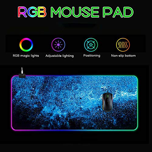 Alfombrillas de ratón Grandes Horizon Zero RGB Juegos Almohadilla Teclado Anime LED Brillante 7 Colores PC Portátil Alfombrilla Juego 31,5 X 11,8 Pulgadas