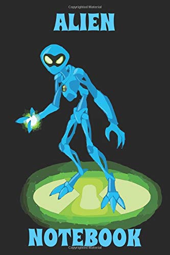 Alien - Notebook - Black - Blue - Green - College Ruled - Visarem Publishing