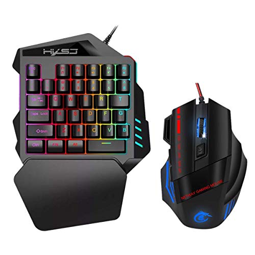 Allamp V100 + A907 for PUBG Teclado Mouse Set 35 Llaves USB con Cable de Teclado y ratón Regalo de Juegos for PC portátil portátil de Escritorio