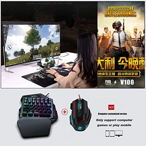 Allamp V100 + A907 for PUBG Teclado Mouse Set 35 Llaves USB con Cable de Teclado y ratón Regalo de Juegos for PC portátil portátil de Escritorio