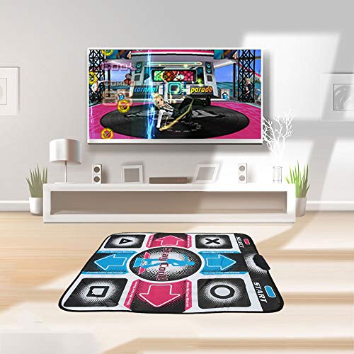 Almohadilla para tapete de baile somatosensorial HD, máquina de baile de juegos para un solo jugador plegable, compatible con videojuegos de PC, computadora portátil, TV, tapete de baile(azul)