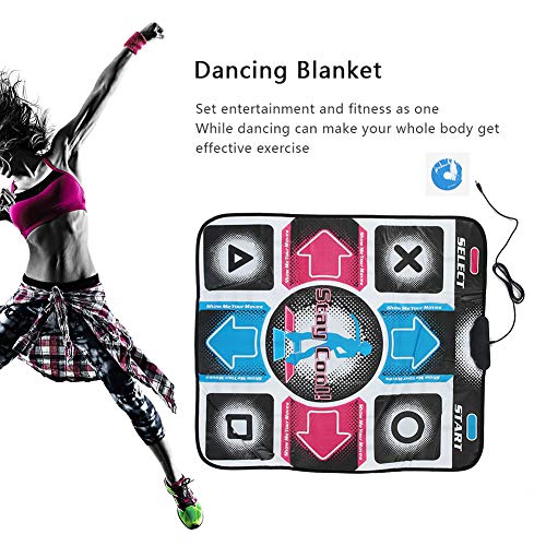 Almohadilla para tapete de baile somatosensorial HD, máquina de baile de juegos para un solo jugador plegable, compatible con videojuegos de PC, computadora portátil, TV, tapete de baile(azul)