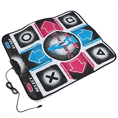 Almohadilla para tapete de baile somatosensorial HD, máquina de baile de juegos para un solo jugador plegable, compatible con videojuegos de PC, computadora portátil, TV, tapete de baile(azul)
