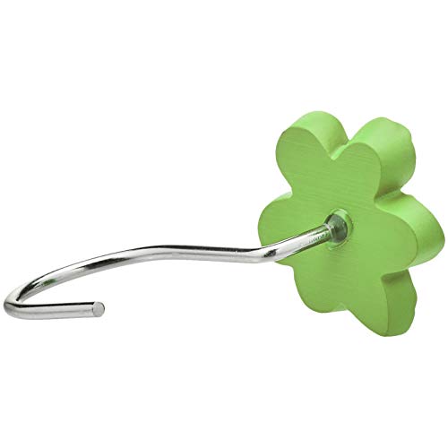 Amazon Basics - Ganchos para cortina de ducha, flor, verde