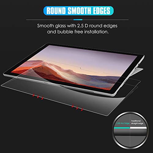 Amazon Brand - Eono Protector de Pantalla para Microsoft Surface Pro 7 y Surface Pro 6 y Surface Pro 2017 y Surface Pro 4, Vidrio Templado, Antiarañazos,Dureza 9H, con Plantilla