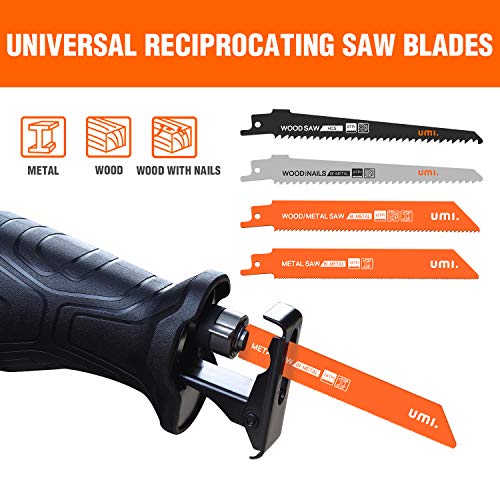 Amazon Brand - Umi Hojas de Sierra Sable para Metal, Madera y Madera con Uñas, 10PCs, BIM y HCS, con bolsa organizador