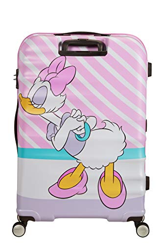American Tourister Wavebreaker Disney - Spinner L Maleta, 77 cm, 96 L, Multicolor (Daisy Pink Kiss)